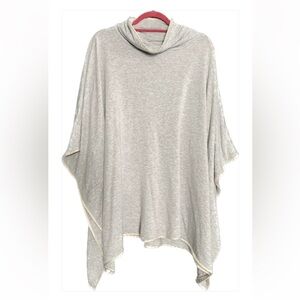 Lou & Grey Poncho Sweater Top Signaturesoft Cozy Tipped Oversized Rayon blend